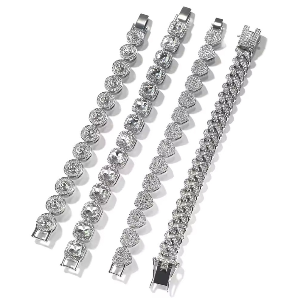 4 piece silver bracelet set 7inches - Picture 2 of 4